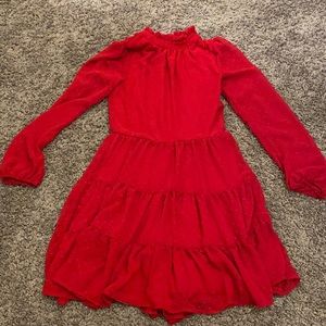 Francesca Red High neck Dress